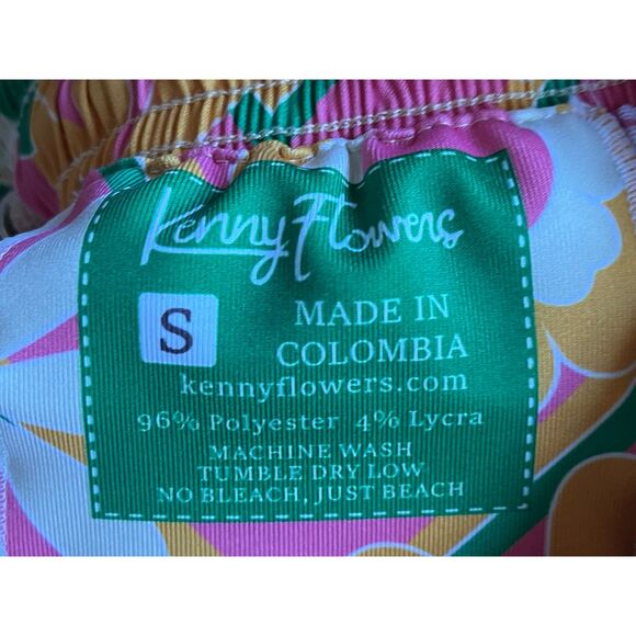 Kenny Flowers Multicolor Floral Swim Shorts Trunks Mens Size Small - Picture 4 of 7